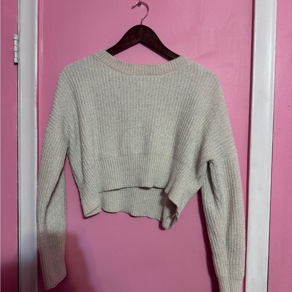 Double Zero Ribbed Cream Sweater - Picture 2 of 2
